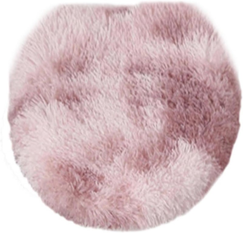 Insun Soft Fluffy Toilet Seat Cover, Washable Absorbent Lid Cover, Adjustable Non Slip Backing for Most Bathroom Toilet Lids Tie-Dyed Mauve Pink 17.7" x 19.7" - Image 2